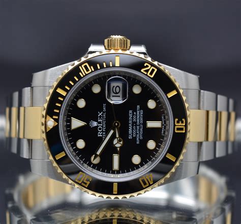 rolex submariner date two tone blue dial|rolex 116613 ceramic year.